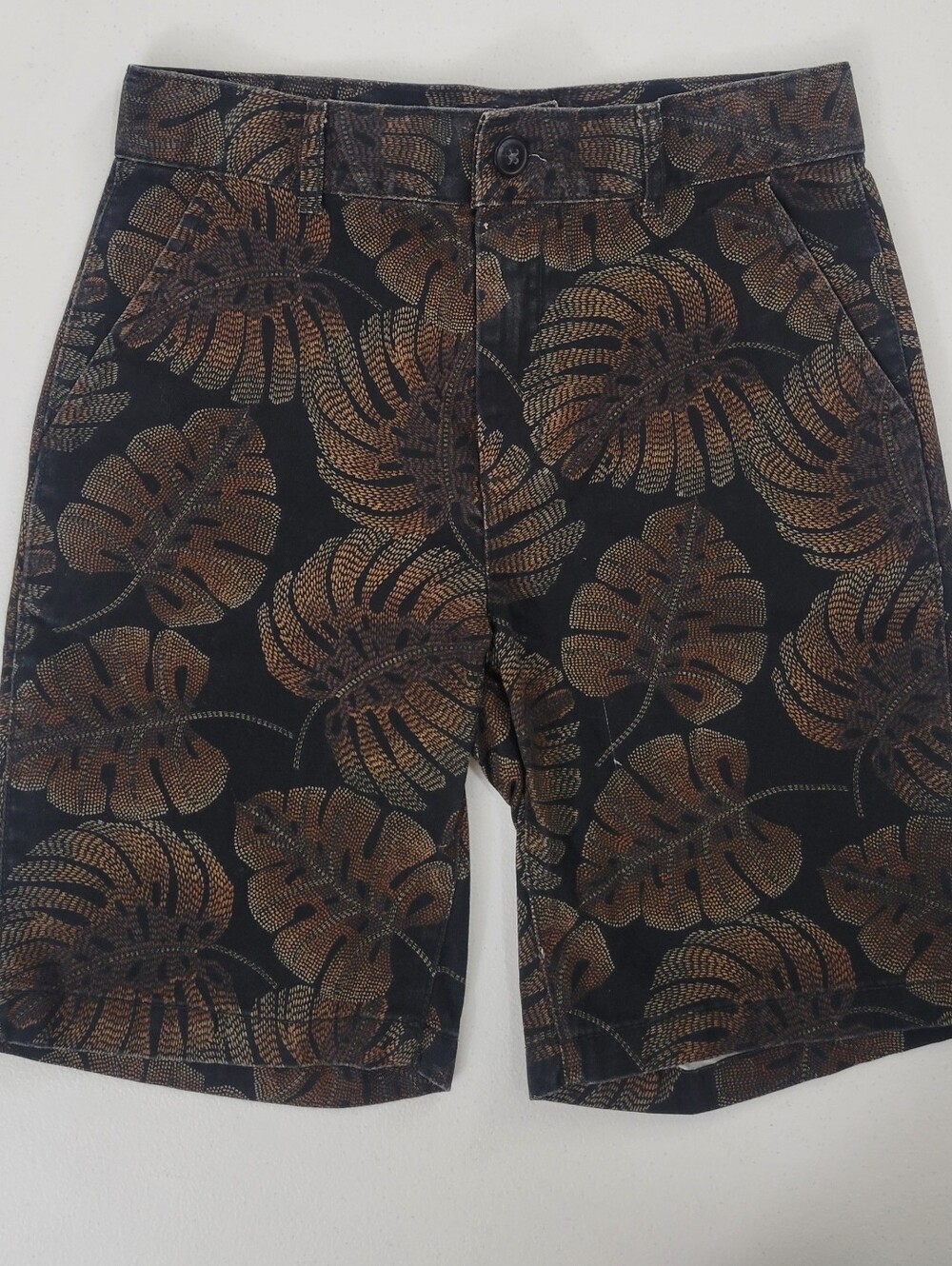 The Children’s Place Boys Size 10 Tropical Leaf Print Bermuda Shorts Cotton